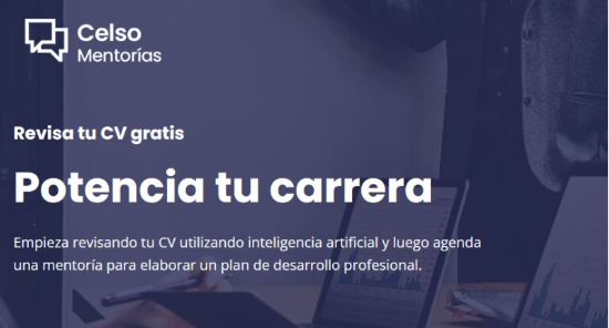 Landing de RevisaCV V1 en WordPress, con fondo morado y el texto 'Revisa tu CV gratis, Potencia tu carrera'